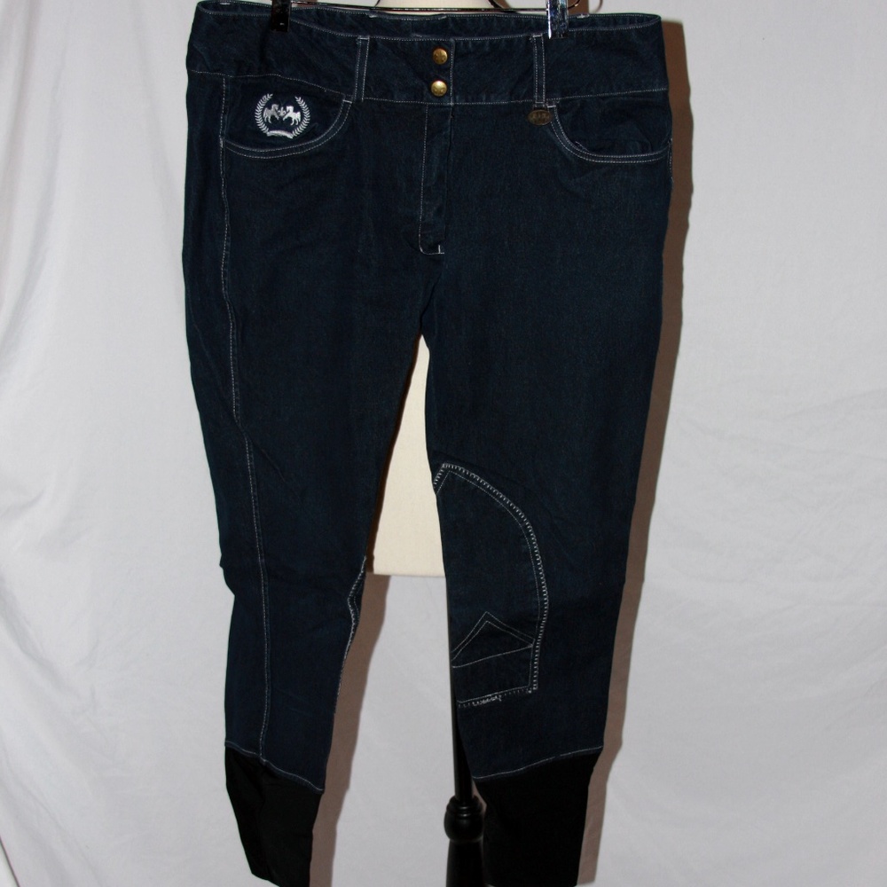 Equine Couture Denim Bobbi Breeches Knee Patch